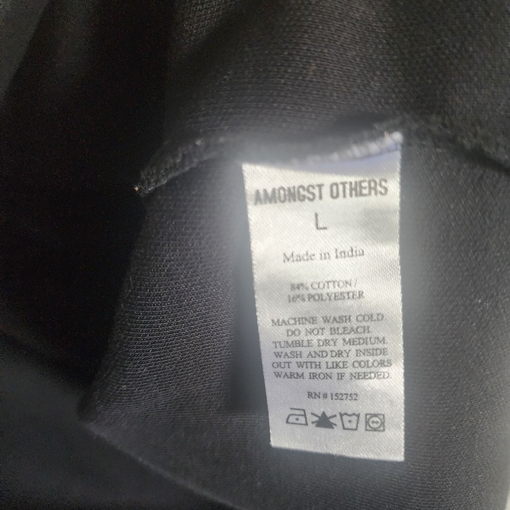 Amongst Others NYC Boxy Fit Heavy Cotton Blend Men's Large Solid Black Shirt - Picture 3 of 7